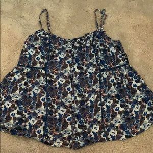 American Eagle floral printed button up tank top